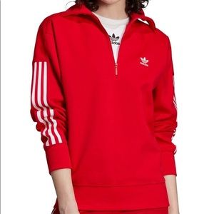 adidas Originals Red Quarter-zip Sweater